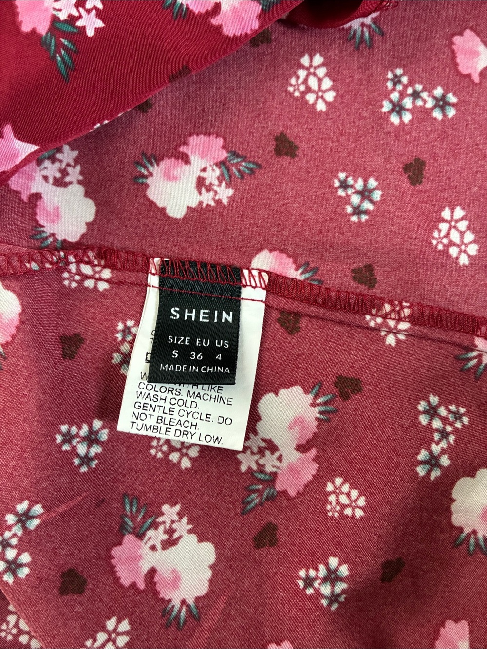 SHEIN Burgundy Floral Spaghetti Strap Sundress - Picture 5 of 5